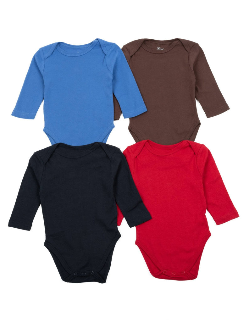 Baby Four Pack Long Sleeve Bodysuit Cotton-The Baby Gift People