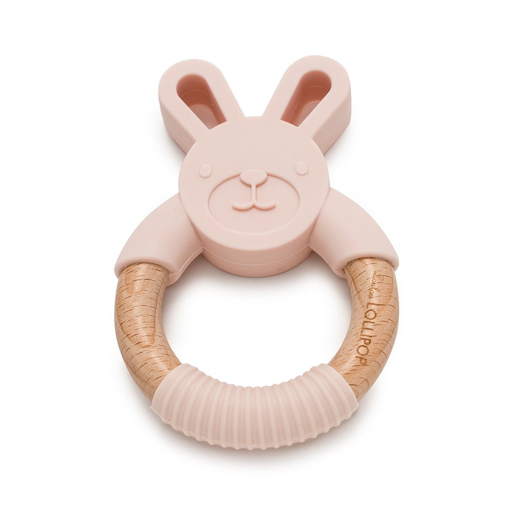 Bunny Silicone + Wood Teether-Pacifiers & Teethers-The Baby Gift People