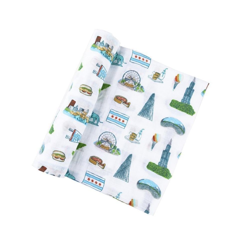 Chicago Baby Swaddle Blanket-Swaddling Blankets-The Baby Gift People