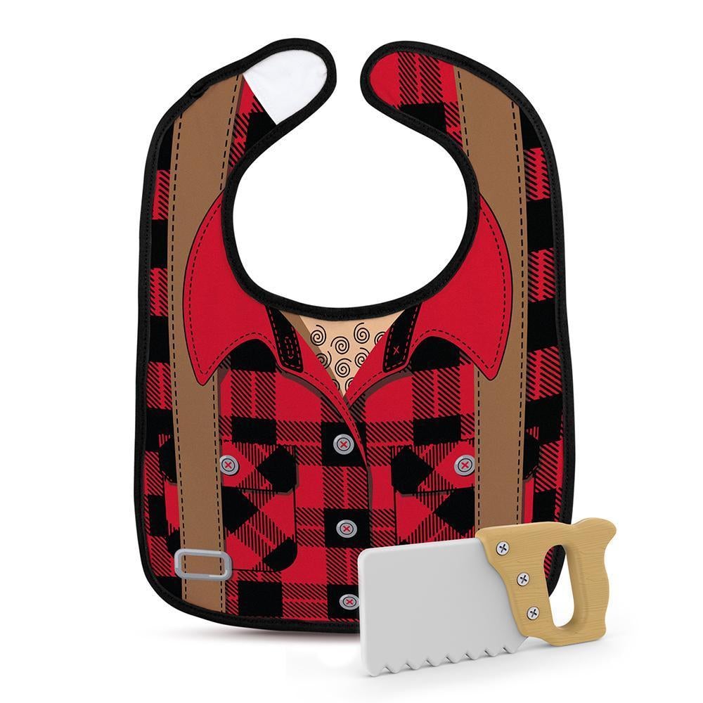 Chill Baby- Dressed To Spill- Bib & Teether Set- Lumberjack-The Baby Gift People