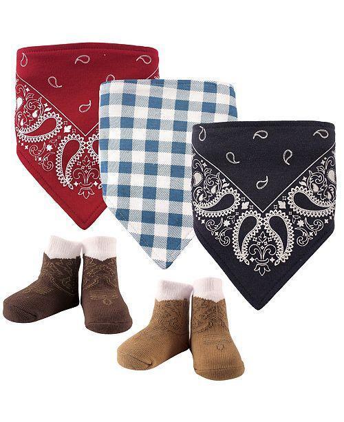 Cowboy bib and boot sock set-The Baby Gift People