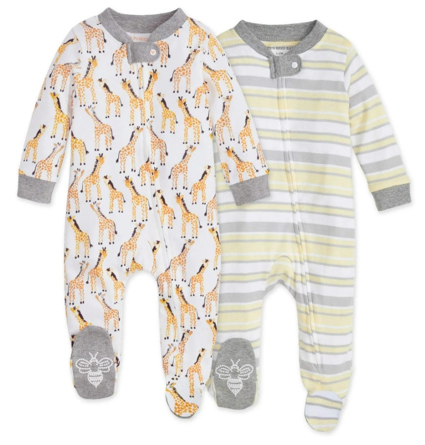 Giraffes Organic Baby Zip Front Pajamas-Pajamas-The Baby Gift People