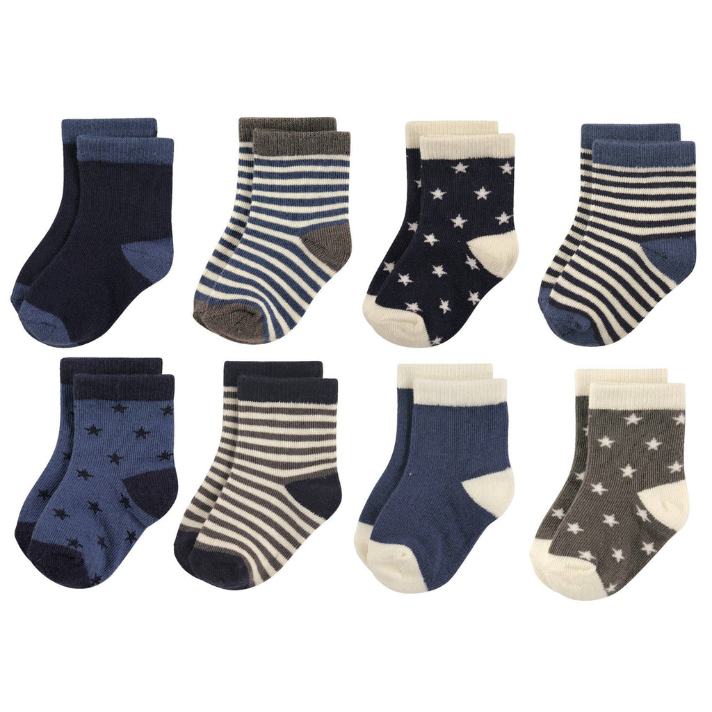 Hudson Baby Cotton Rich Newborn and Terry Socks, Stars-The Baby Gift People
