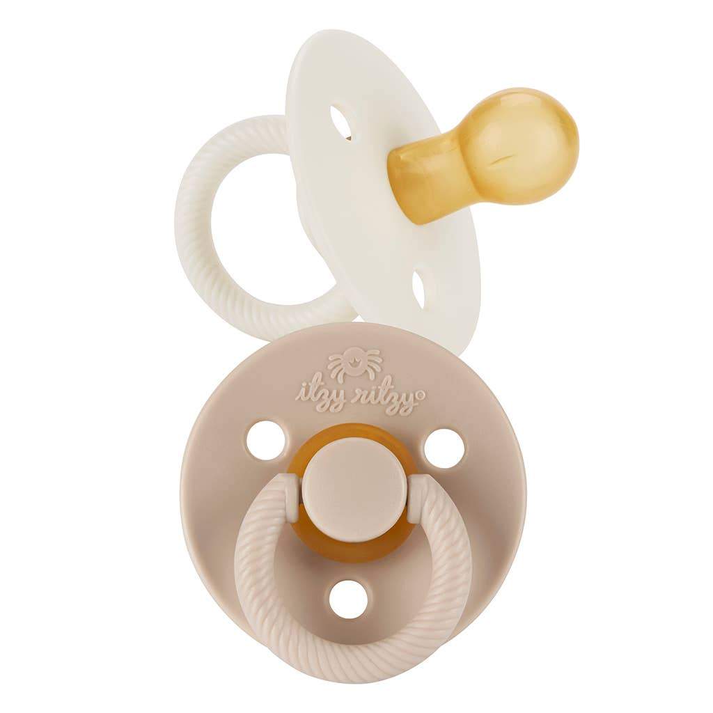 Itzy Soother™ Neutral Natural Rubber Pacifier Sets-Pacifiers & Teethers-The Baby Gift People