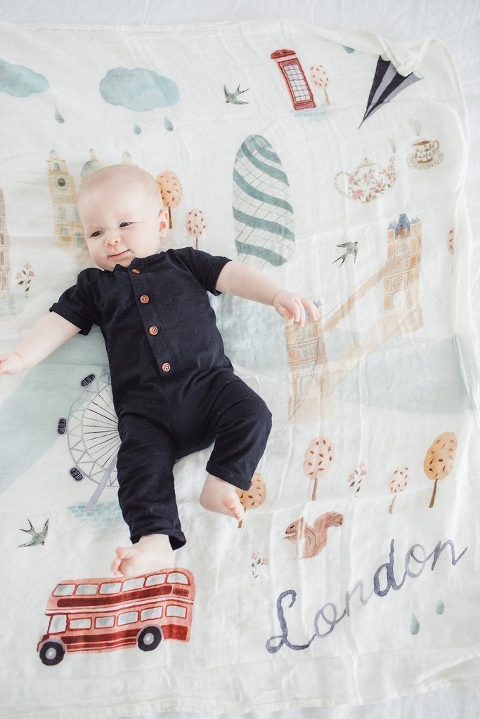 London Swaddle by Loulou Lollipop-Swaddling Blankets-The Baby Gift People