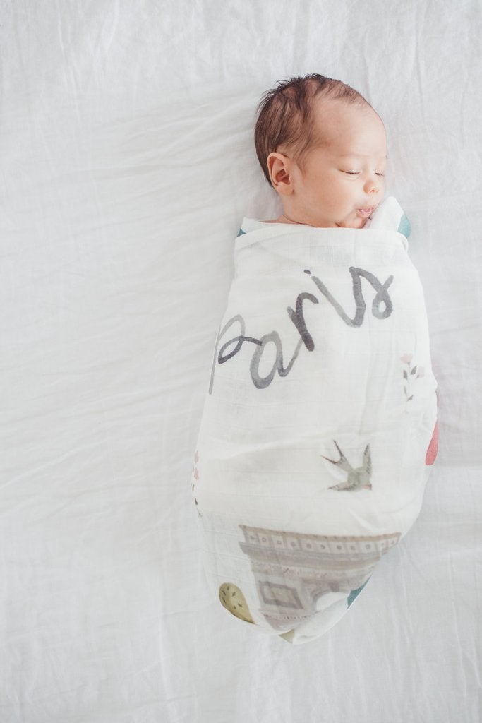 Muslin Swaddle - Paris-Swaddling Blankets-The Baby Gift People