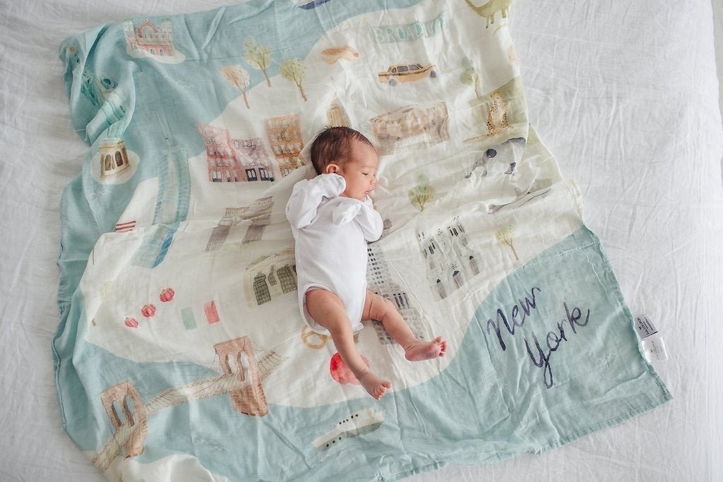 New York Swaddle by Loulou Lollipop-Swaddling Blankets-The Baby Gift People