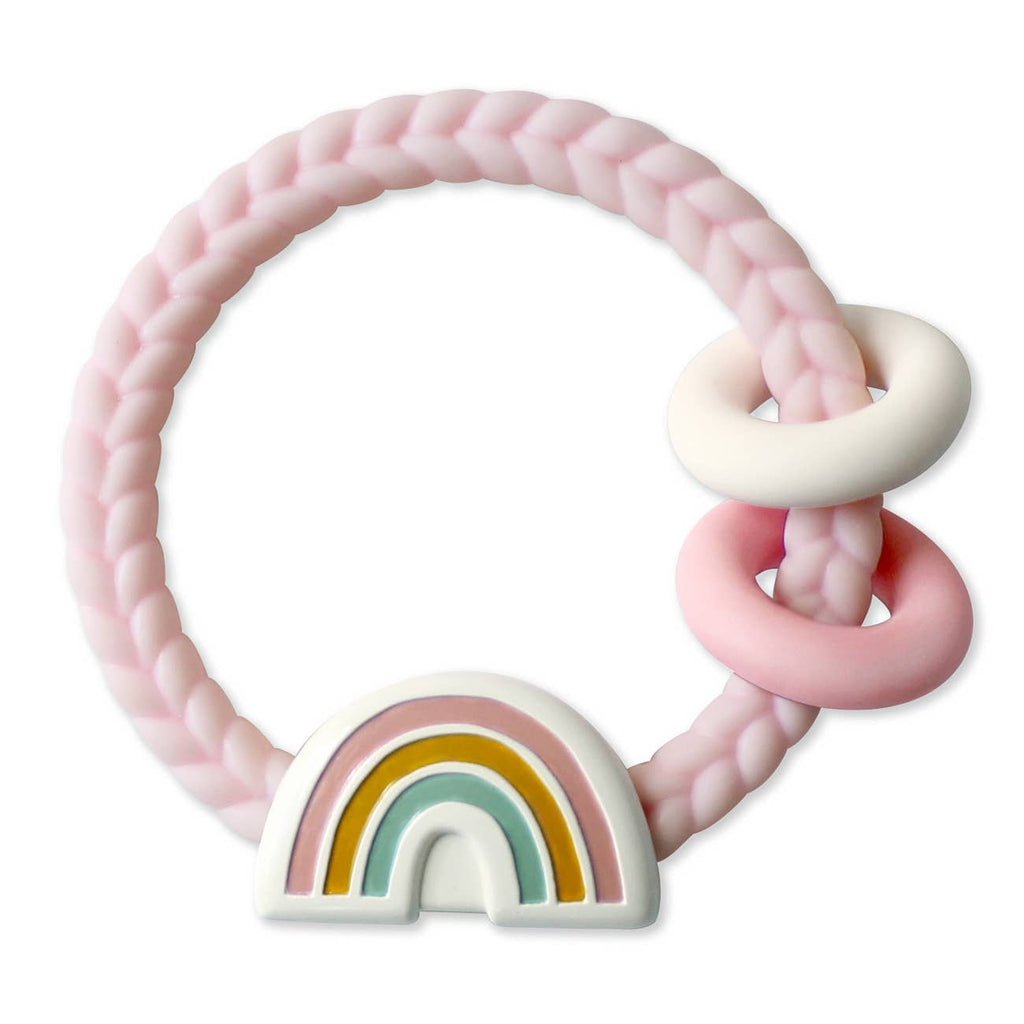 Rainbow Pink Ritzy Rattle Teether-The Baby Gift People