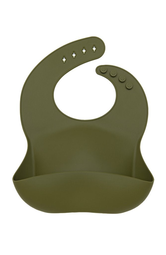 Silicone Bib - Olive-The Baby Gift People