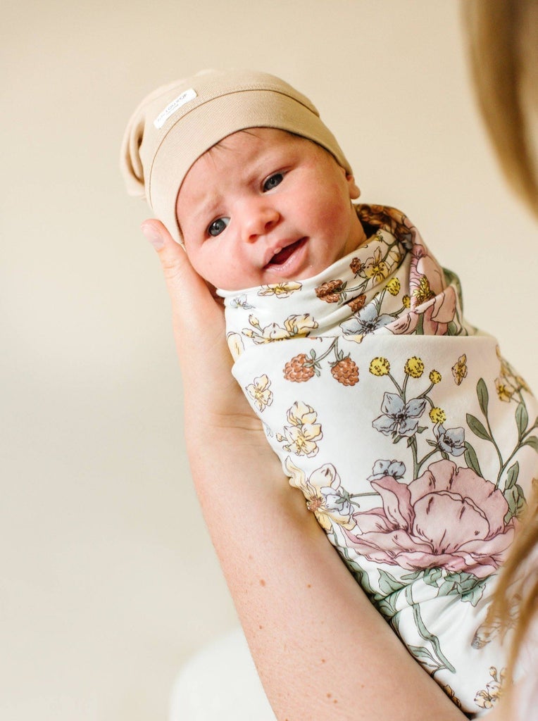 Stretch Knit Blanket In TENCEL™ - Secret Garden-Swaddling Blankets-The Baby Gift People