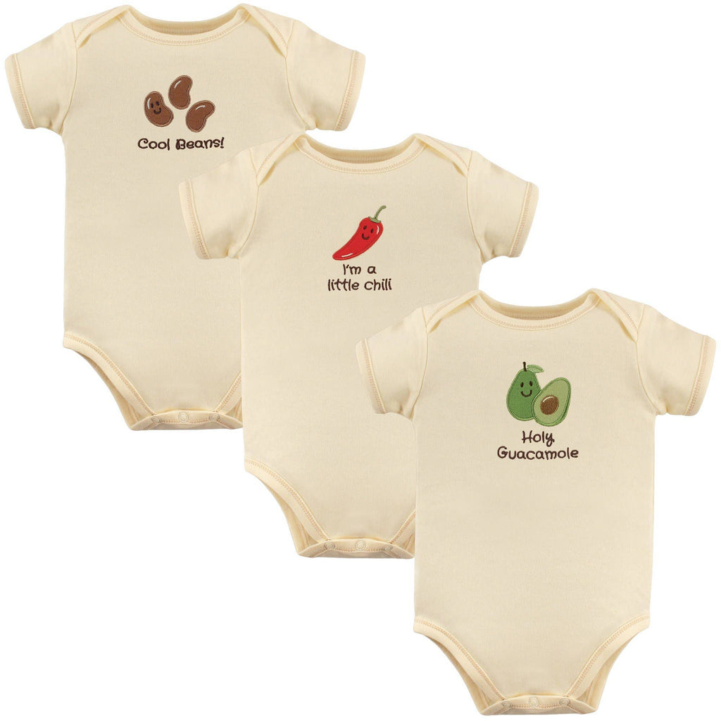 Touched by Nature Organic Cotton Bodysuits, Guacamole-The Baby Gift People