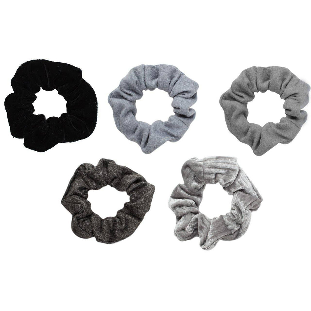 Velvet Scrunchies - Black and Gray-Hair Accessories-The Baby Gift People
