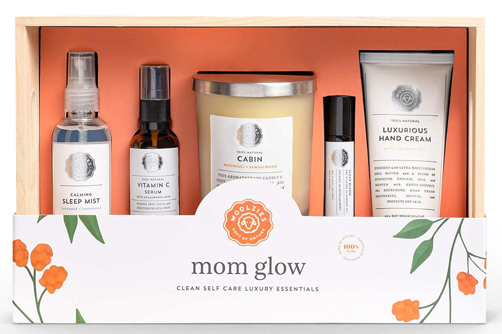 Woolzies Mom Glow Self Care Luxury Essentials Gift Box-Bath & Body Gift Sets-The Baby Gift People